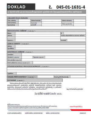 Doklad o kontrole provozuschopnosti